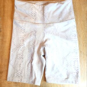 High Waist Snakeskin Print Bike Shorts Soft Thick Cozy